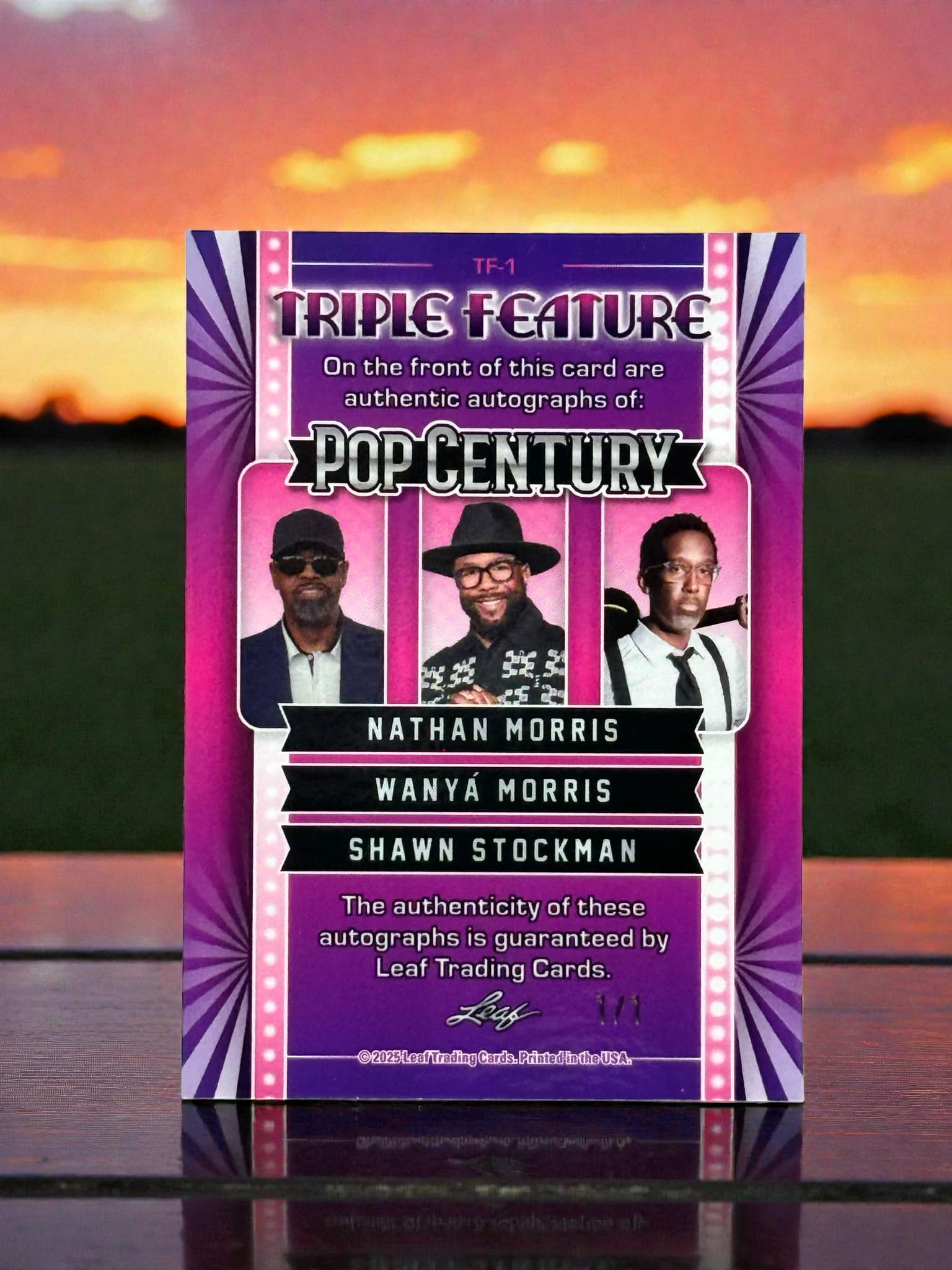 Boyz II Men Triple Feature Autographed 1/1 Card - 2025 Leaf Pop Century