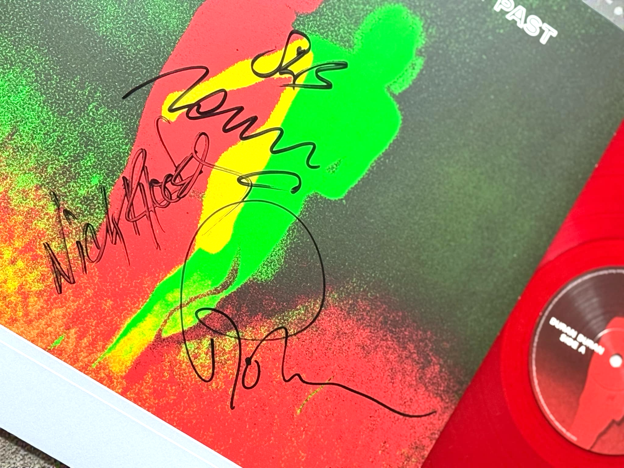 Duran Duran – Future Past - Limited Red Vinyl LP - Full Band Signed - Framed - JSA Full lOA Certified