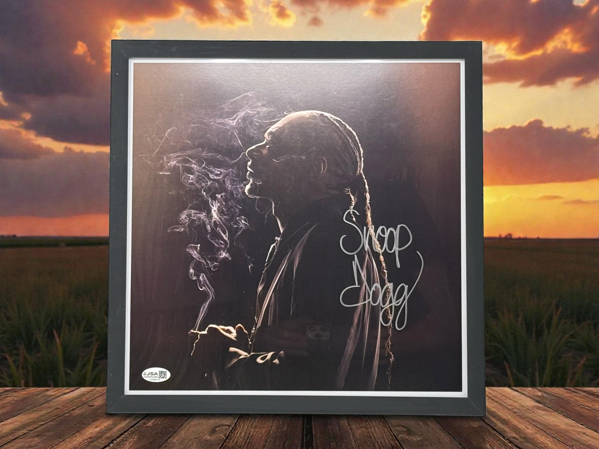 Snoop Dogg Autographed Framed 12x12 Picture JSA Certified