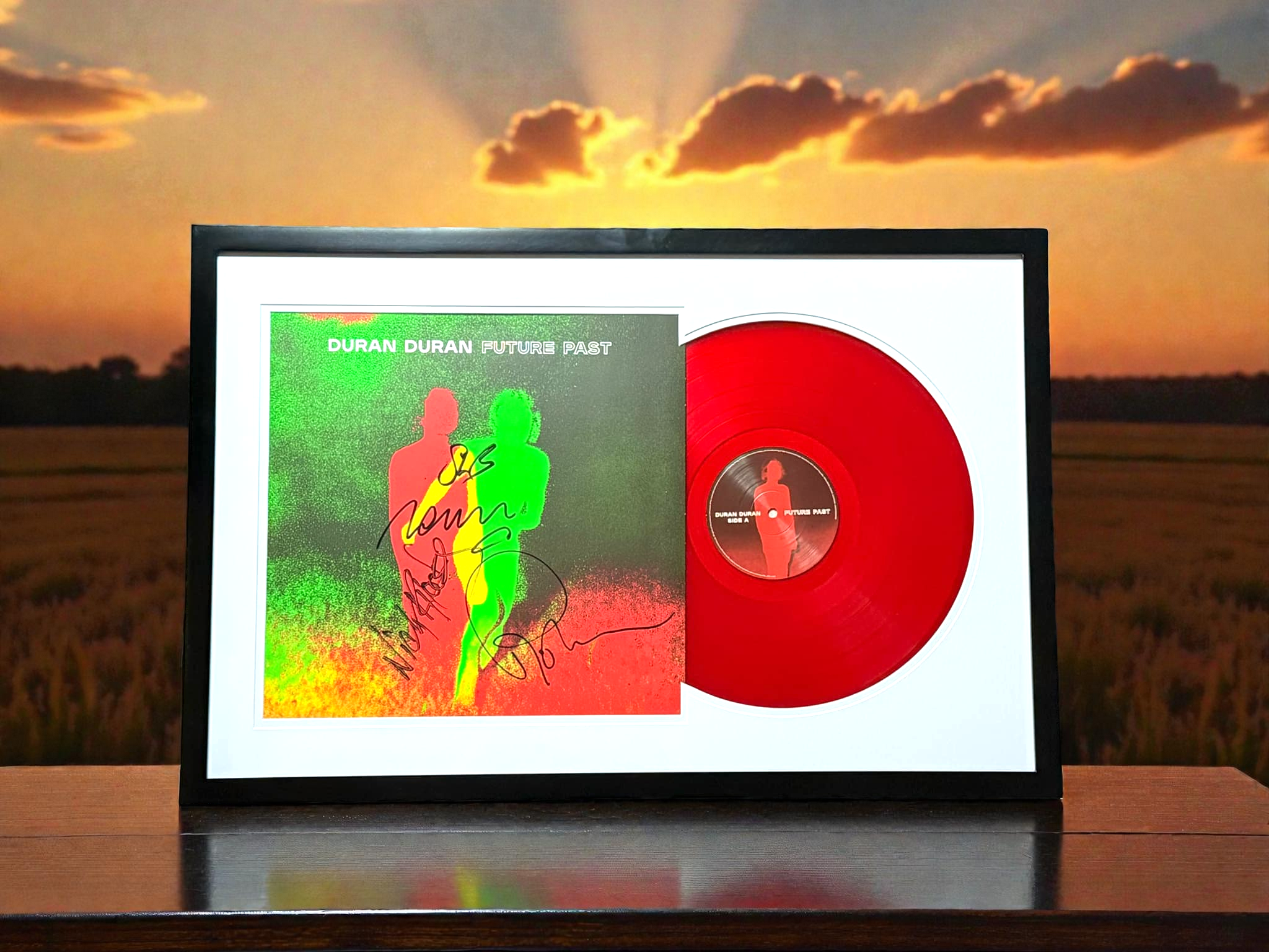 Duran Duran – Future Past - Limited Red Vinyl LP - Full Band Signed - Framed - JSA Full lOA Certified