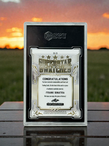 FRANK SINATRA - Authentic Worn Memorabilia SUPERSTAR JUMBO SWATCHES Relic - ONLY 3 MADE ! - 2021 Leaf Pop Century - Graded Card - SGC Mint 10