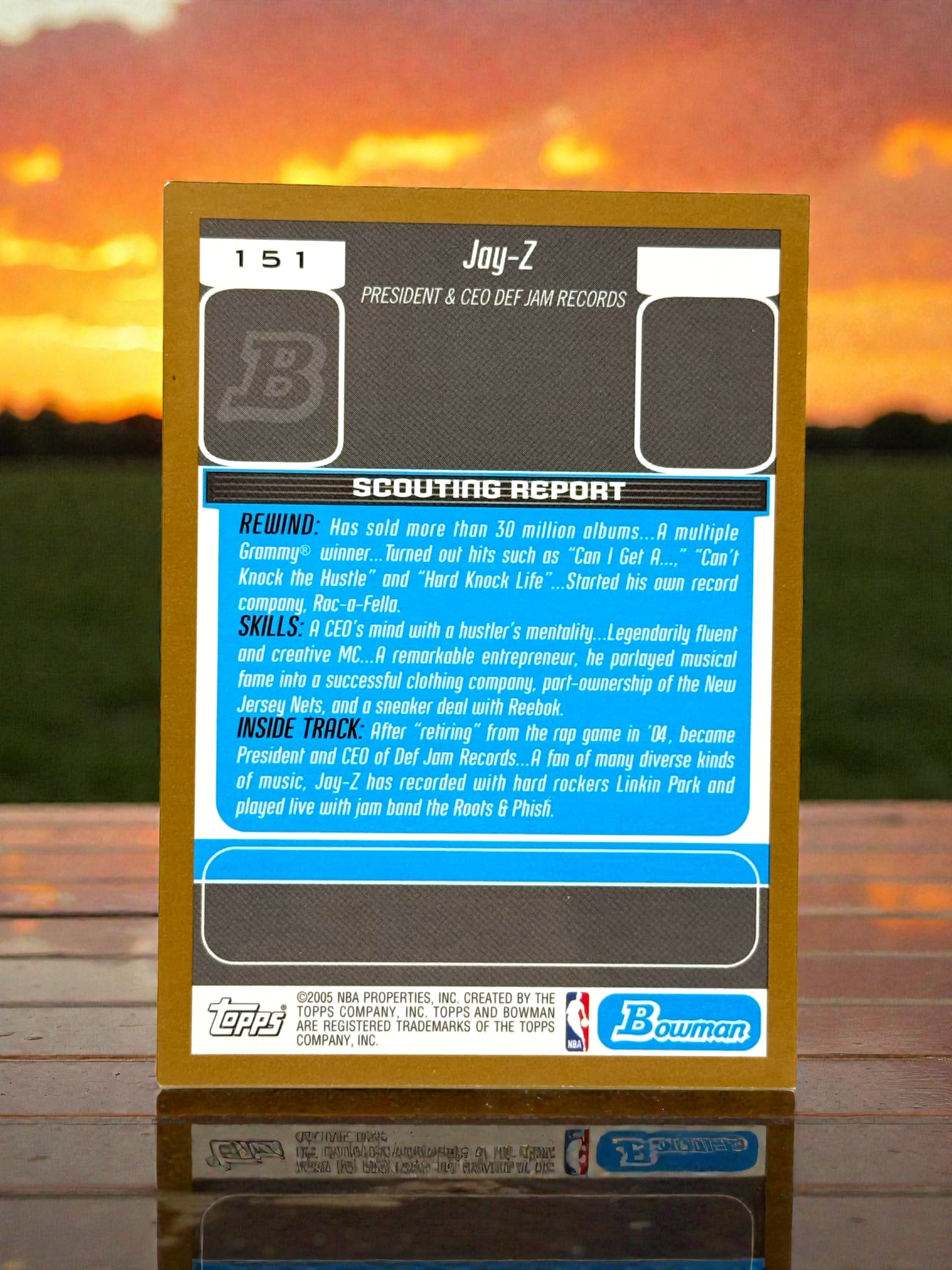 JAY-Z - GOLD Parallel ROOKIE Card - 2005 Topps Bowman