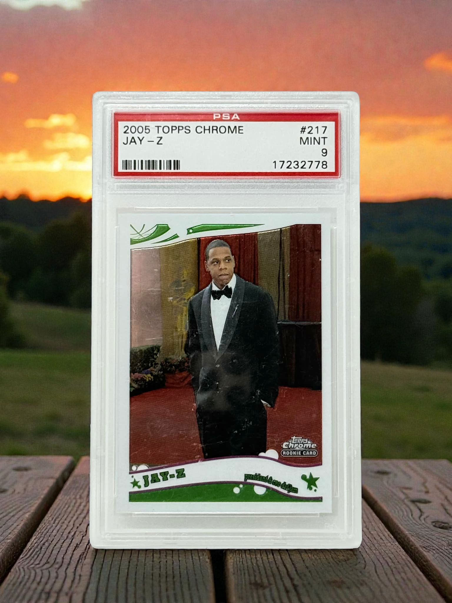 JAY-Z - CHROME ROOKIE Card - 2005 Topps Chrome - Graded Card - PSA MINT 9