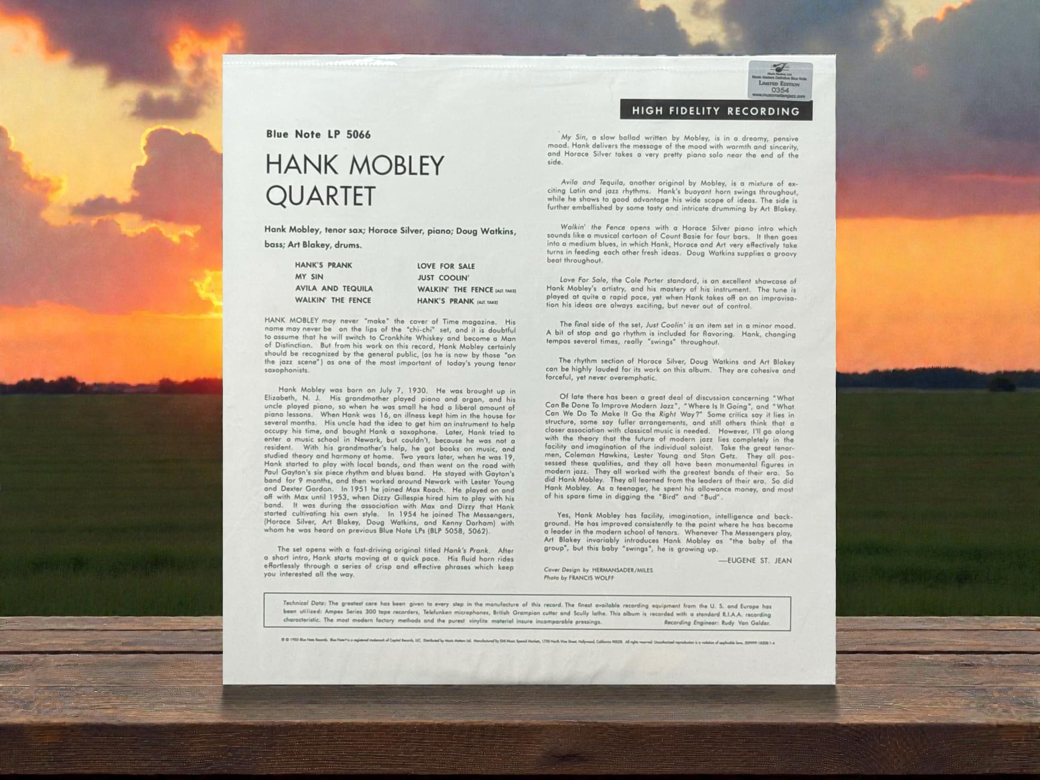 Hank Mobley Quartet – Hank Mobley Quartet (Music Matters Audiophile 45RPM)
