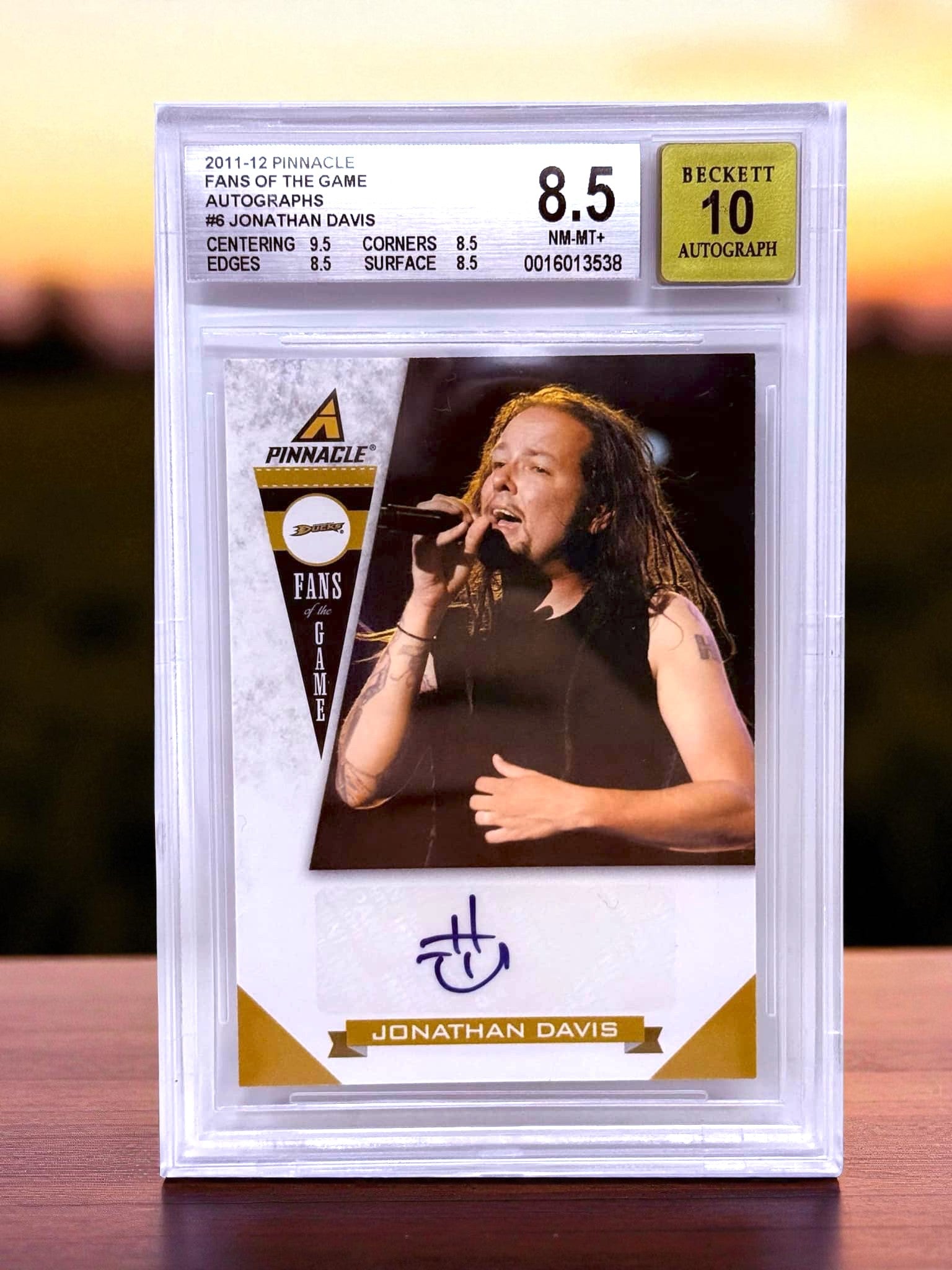 Jonathan Davis - KORN Lead Singer - 2011 Pinnacle Fans Of The Game - Autograph Card - Graded