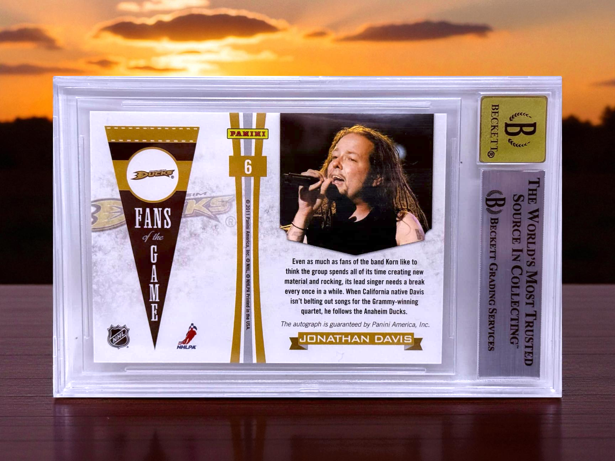 Jonathan Davis - KORN Lead Singer - 2011 Pinnacle Fans Of The Game - Autograph Card - Graded