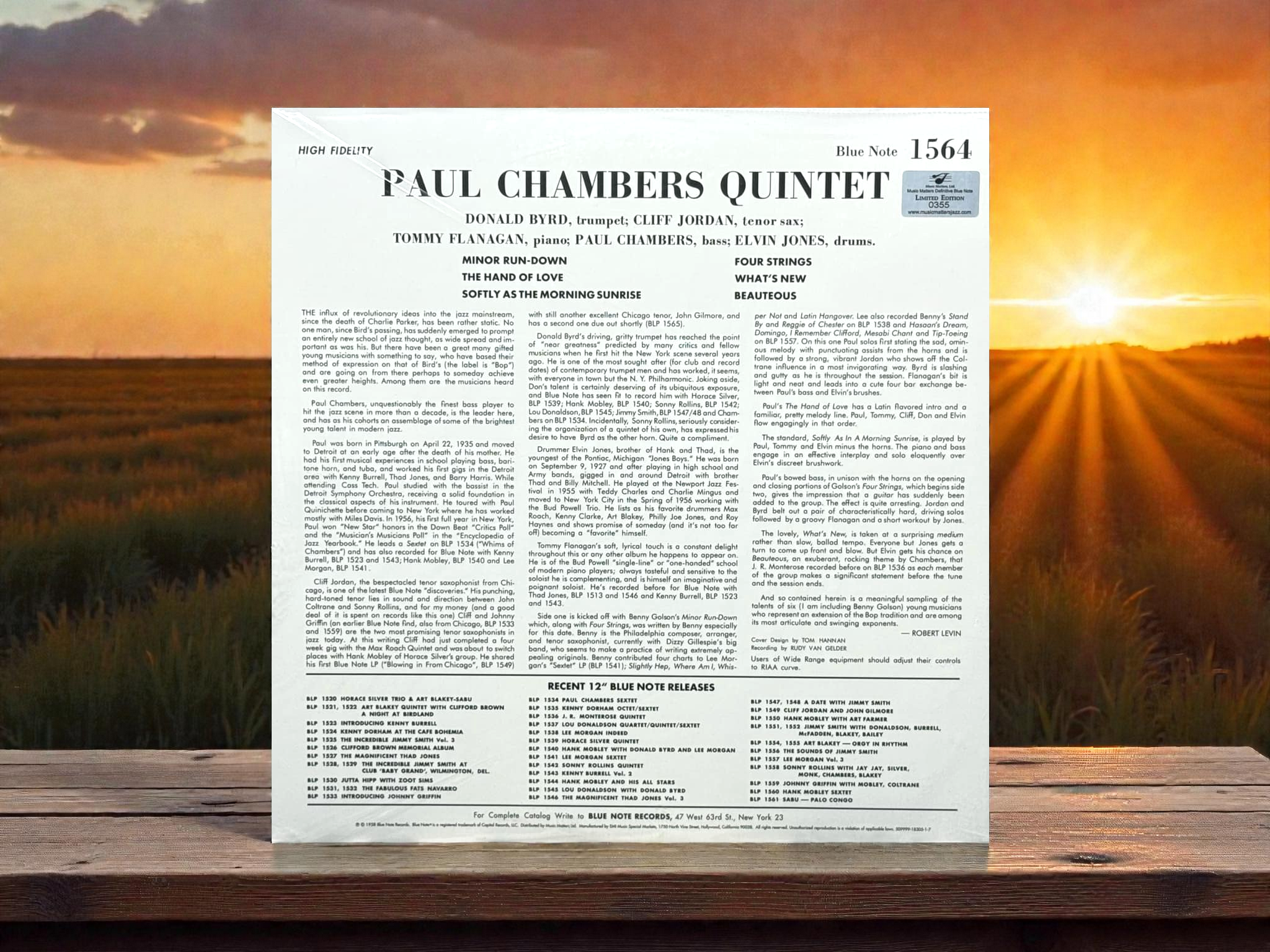 Paul Chambers Quintet w/ Donald Byrd, Cliff Jordan, Tommy Flanagan, Elvin Jones – Paul Chambers Quintet (Music Matters Audiophile 45RPM)