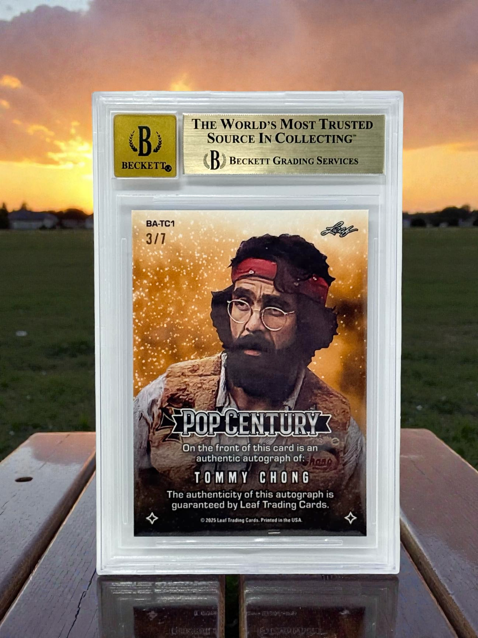 TOMMY CHONG - Shimmer Platinum Blue - AUTOGRAPHED - ONLY 7 MADE - 2025 Leaf Pop Century - Graded Card - BGS GEM MINT 9.5 / 10